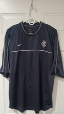 VTG 01-02 GLASGOW RANGERS FC Nike Training Jersey Football Men Size XL Dark Blue