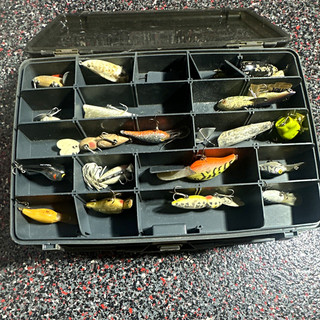 Plano Tackle Box Mixed Lot w/ Hard Plastic & Spinnerbait Bass Freshwater