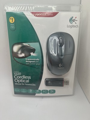 Logitech V220 Cordless Optical Mouse for Notebooks Black & Grey Mouse
