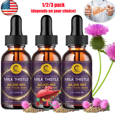 Milk Thistle Liquid Extract | 2 fl oz | Liver Cleanser Detox Herbal Supplement