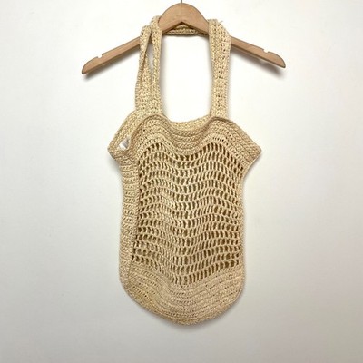 Open Stitch Crochet Shoulder Bag Beach Market Coastal Grandma French Girl Style