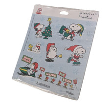 Vintage Hallmark Stickeroni Peanuts Snoopy Christmas Stickers (2) Sheets