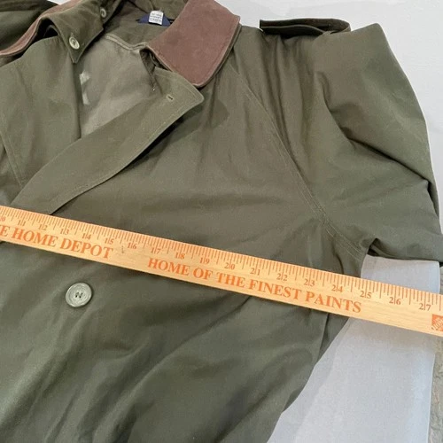 Stafford Trench Coat Mens 42L Olive Green Belted Double Breasted Removable Liner image 5