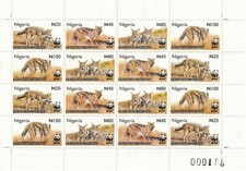 WWF NIGERIA 2003 CHACAL mnh hoja capítulo 335 Mi 762-65