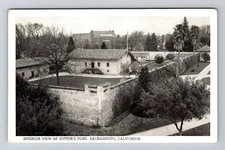 Sacramento CA-California, Interior View Sutters Fort, Vintage Postcard