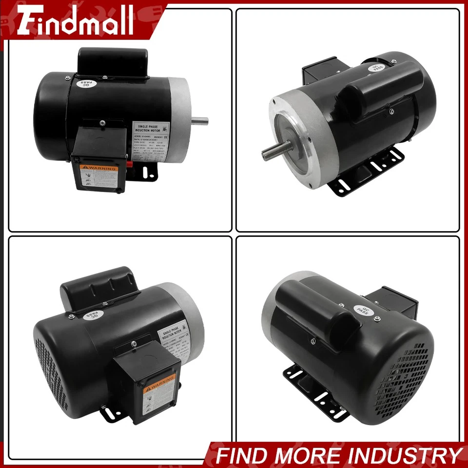 3/4 HP Electric Motor Single Phase 1725rpm 5/8'' shaft 115V/230V 56C Frame - Image 4 of 4