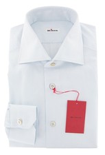 Kiton Light Blue Solid Cotton Shirt - Slim - 15.75/40 - 3K 