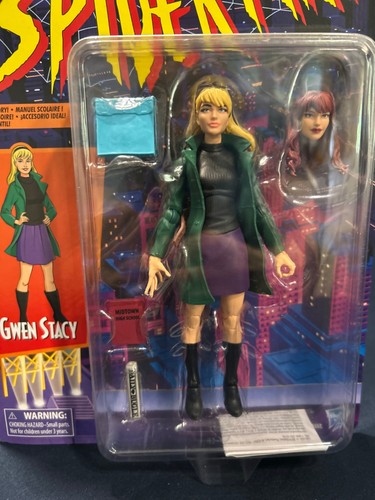 MOSC Marvel Legends Retro Spider-Man Gwen Stacy action figure w Mary Jane Head - Picture 7 of 8