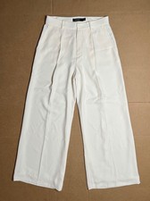 Lauren Ralph Lauren Women 2 Wide Leg Lined Dress Pants Cream Pleated Black Label