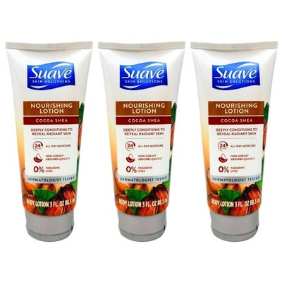 3 Pack - Suave Skin Solutions Nourishing Body Lotion, Cocoa Shea, 3oz