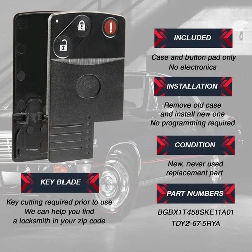 Remote Key Fob Shell Case for 2006-2009 Mazda CX-7 CX-9 6 BGBX1T458SKE11A01 image 5
