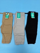 3 Pairs Garanimals Toddler Boys Ripstop Elastic Hems Jogger Pants Size 12M
