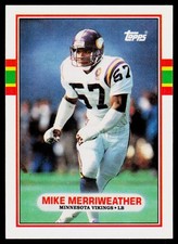 Mike Merriweather, 1989 Topps Traded, #25T, Minnesota Vikings,