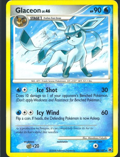 Glaceon 20/100 Rare Majestic Dawn Pokemon Moderately Played