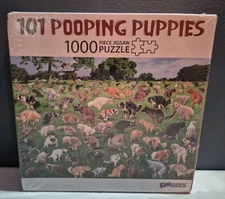 NEW SEALED 101 Pooping Puppies  1000 Piece Puzzle 27 in x 19 in. Funwares