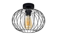 Deckenleuchte E27 Rund Schwarz Metall Ø25 Cm Retro Deckenlampe Wohnzimmer Flur