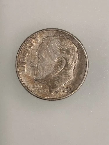 1959, Roosevelt Dime EF/AU Toned