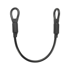 3/16" Dia 1ft Security Cable Lock Vinyl Coated Steel with Double Loop Black
