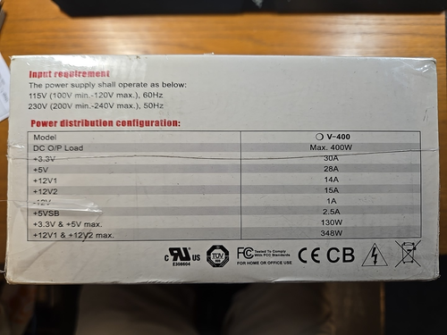 Coolmax V-400 ATX 12V V2.01 Netzteil 80mm Lüfter SATA X 1 400W - Bild 2 von 7