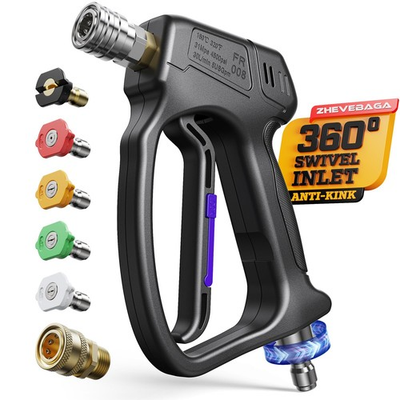 #ad Short Pressure Washer Gun with Swivel 3 8quot; amp; M22 14mm Connect High Pressure W... $89.99