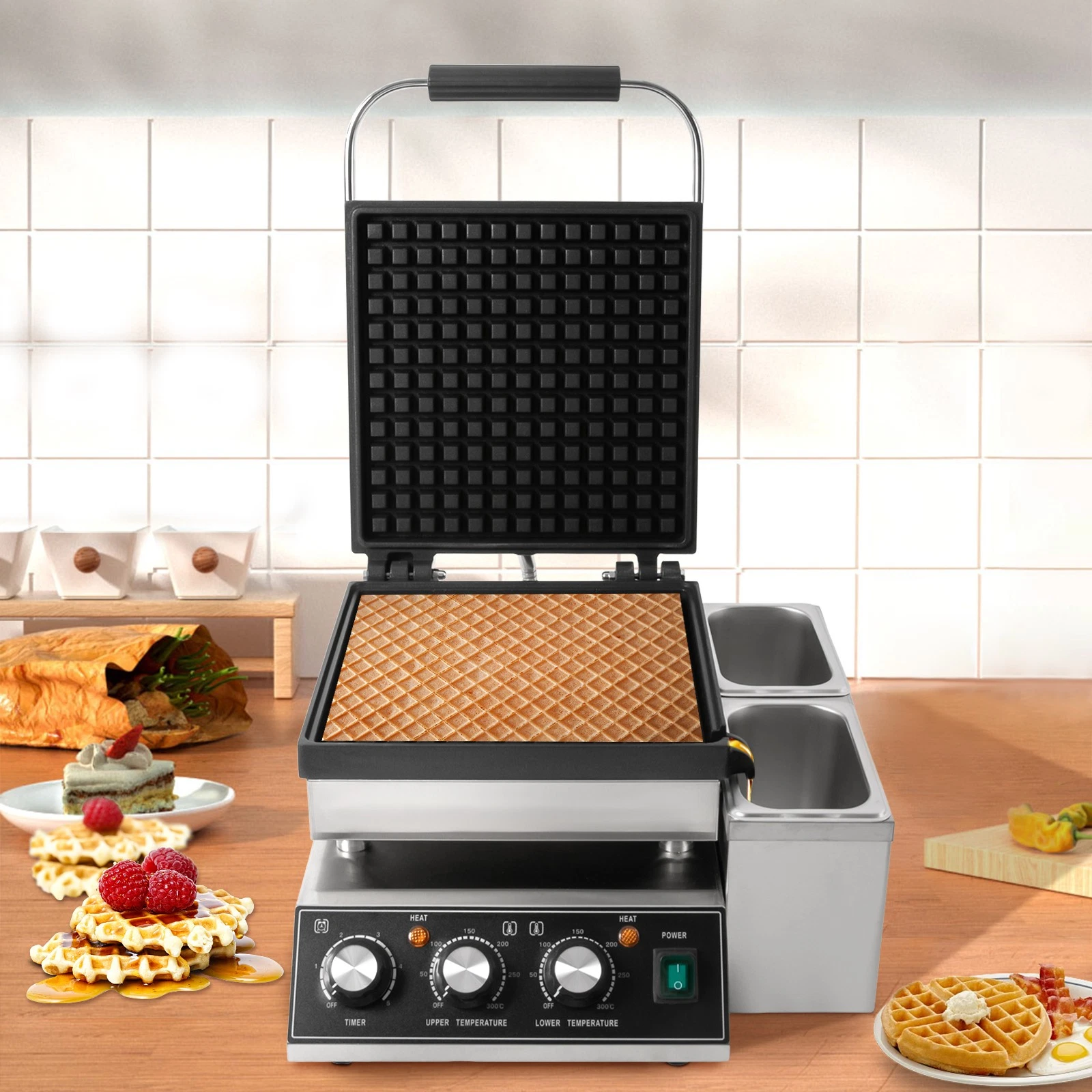 2200W Waffle Maker Electric Waffle Machine Non-Stick Pancake Maker HYX-2251