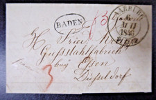 1846, h&uuml;bscher kleiner Brief von "AARBURG", Transit "BADEN", nach D&uuml;sseldorf