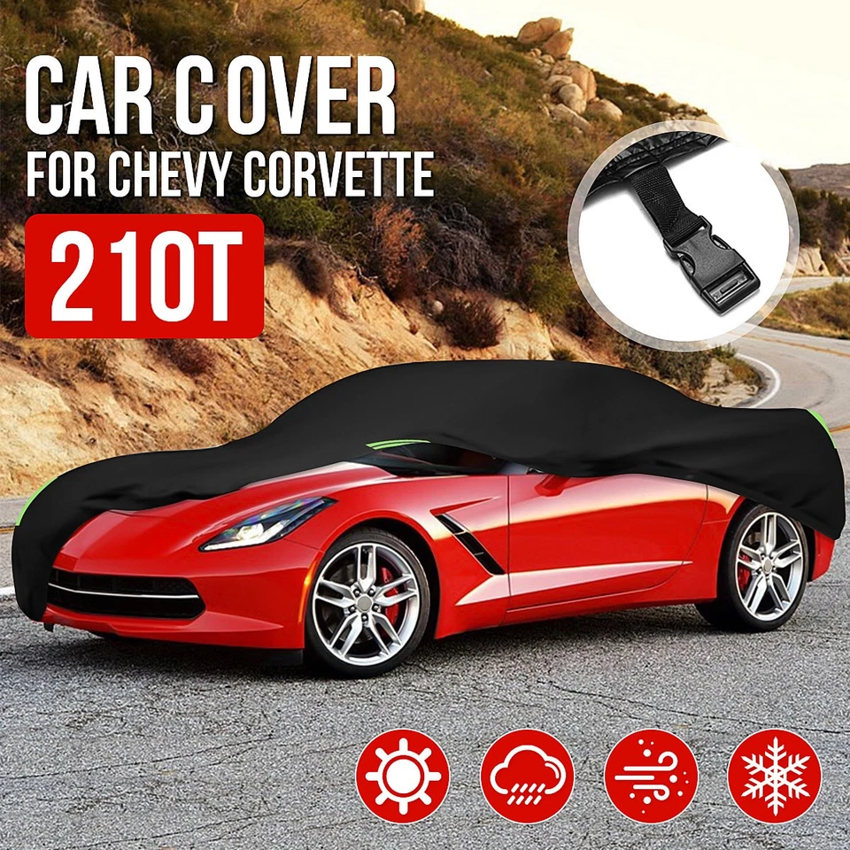 Cubierta completa para auto Chevy Corvette 210T impermeable exterior protección contra todo tipo de clima Foto 3 de 4