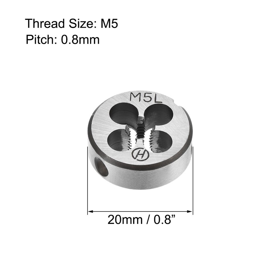 M5 Metric Left Hand Round Dies Machine Thread Threading Die 20mm OD ...