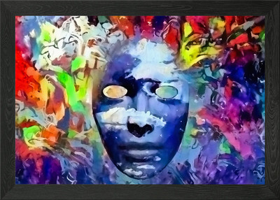 Gesicht in Farben Gerahmtes Wandbild Poster Leinwanddruck Bild