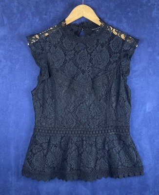 Haute Monde Blouse Floral Lace Black Sz XL Whimsigoth Vampire
