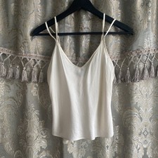 Vs beige of white camisole top W straps 100 silk XS