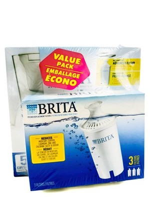 VALUE PACK - Brita 5-cup Water Pitcher with 3 Cartridges - White