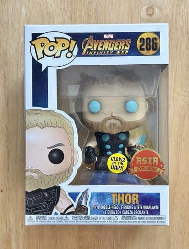 Funko Pop Marvel - #286 Thor Glow GITD Toy Asia Exclusive - New with Protector