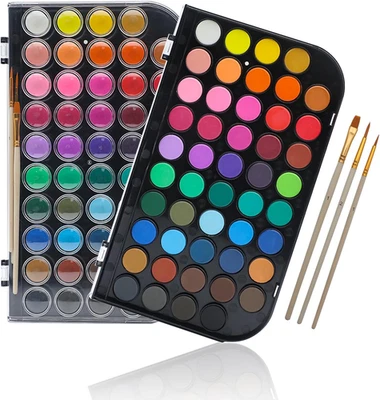 BESUCHE DEN ARTECHO-STORE Artecho Aquarellfarben 48 Farben Mit 3 Pinsel Und 1 Palette, Tragbar Und Einfach