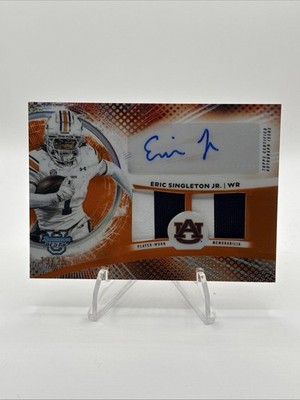2025 Bowman Best U Eric Singleton Jr Orange/25 Dual Player Worn Patch Auto