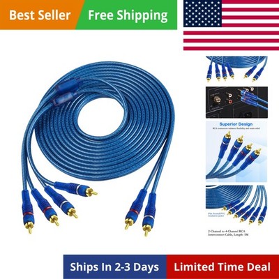 RCA Car Audio Cable Y Splitter Adapter Cord 2 Channel to 4 Channel RCA Car Au...