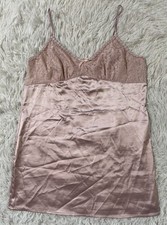 Y2K Coquette Cottage Fairy Feminine Babydoll Ballet Satin Slip Dress Pink XL