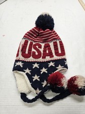 Robin Ruth USA Musher Logo Beanie Stocking Wh...