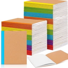150 Pack A6 Kraft Paper Notebooks Blank Page Mini Notebooks Bulk Sewn Travel ...