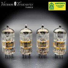 ECC88 6DJ8 AMPEREX 💎AMPLITREX Matched Quad Tubes Made in HOLLAND '60s
