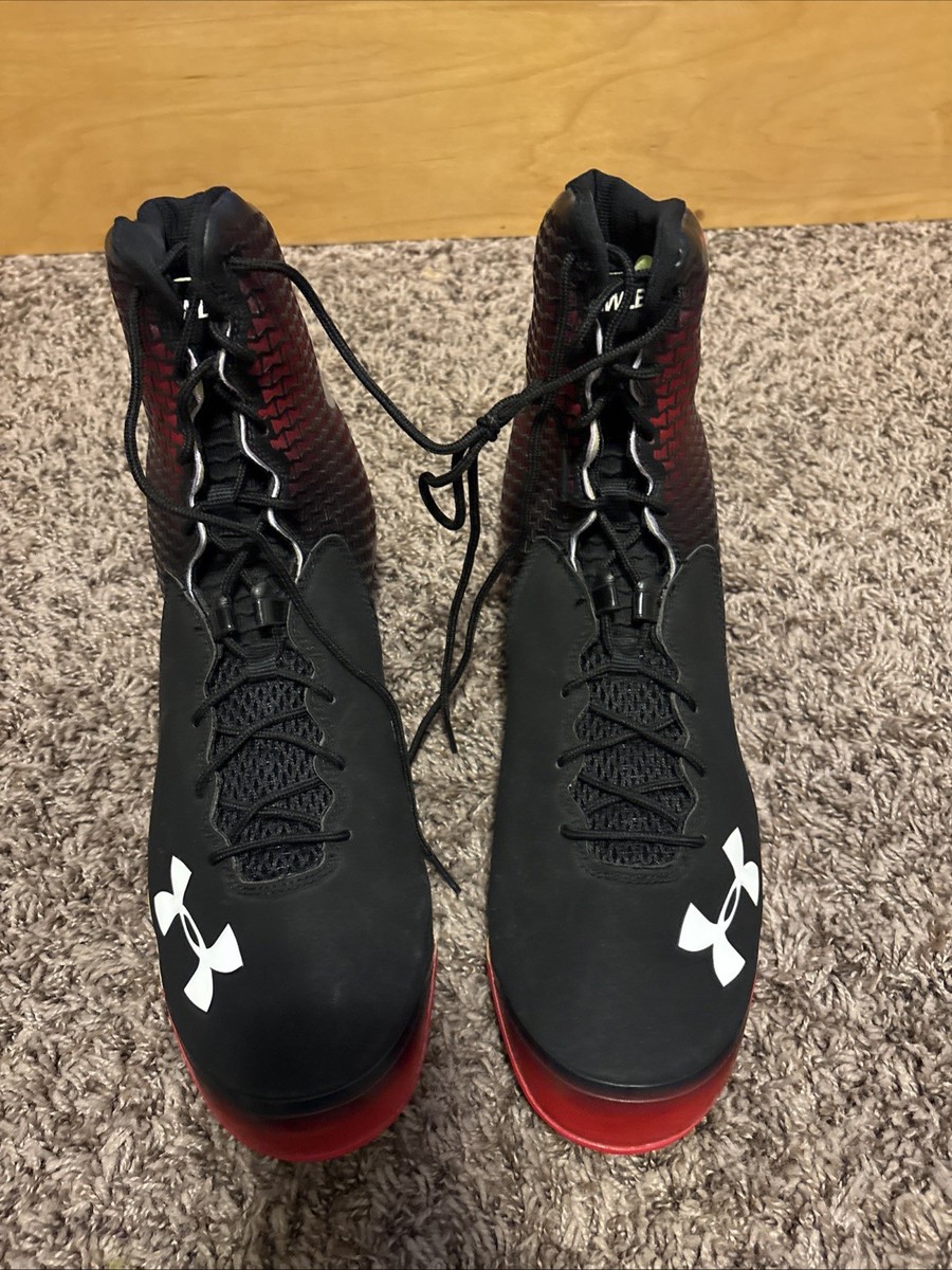 Men\'s Under Armour Spine Football Cleats Red/Black s-l400.jpg main image 2