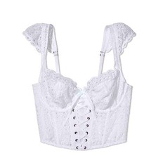 Victoria's Secret Dream Angels White Eyelet Lace Corset Top M