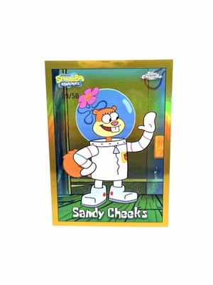 SANDY CHEEKS 2025 Topps Chrome SpongeBob Gold Refractor /50 SP #27