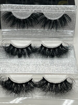 #8D13 (3box) 3D false eyelash natural long thick  Real MINK BLACK USA sell