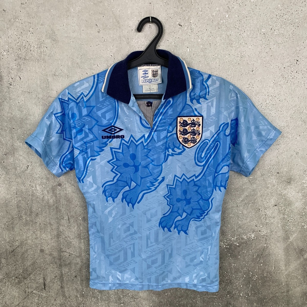 ENGLAND 1992 1993 THIRD FOOTBALL SHIRT UMBRO JERSEY YOUTH 11-12