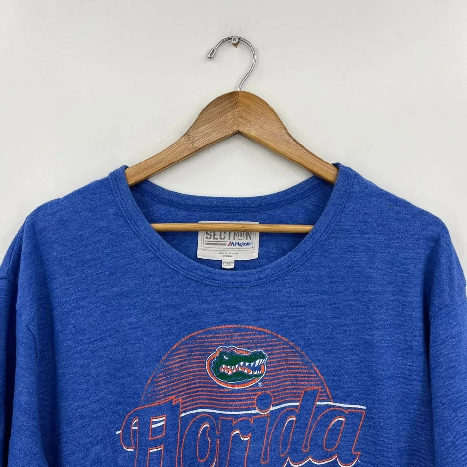 Majestic Section 101 T-Shirt Men's Size XL Blue Florida Gators NCAA Graphic Logo - Image 2 of 4