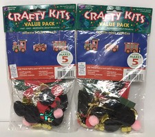 2 Christmas Ornament Craft Kits North Pole Express Train NOS Vintage