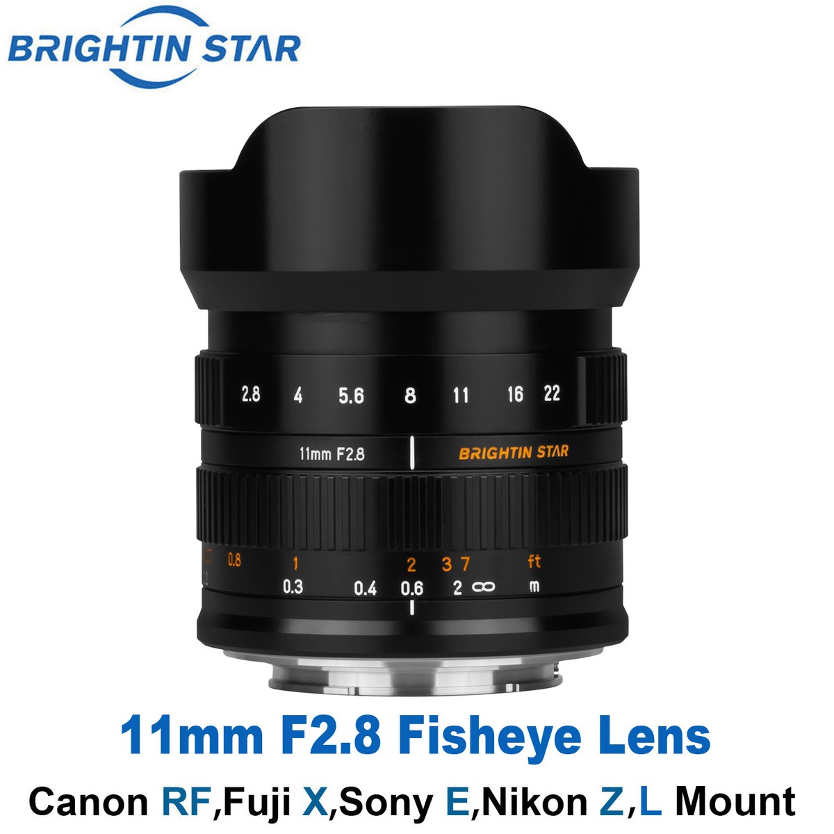 Brightin Star 12mm F2.8 Full Frame Wide Angle MF Fisheye Lens for