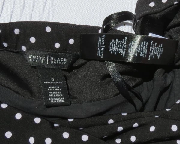 Vestido WHITE HOUSE BLACK MARKET US XS 0 Lunares Genius Convertible Calce y Acampanado Foto 4 de 4