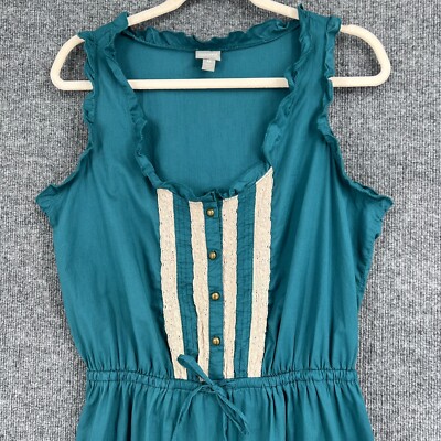 Converse One Star Y2K Dress Womens Medium Teal Green Lace Ruffled Defined  Waist | eBay